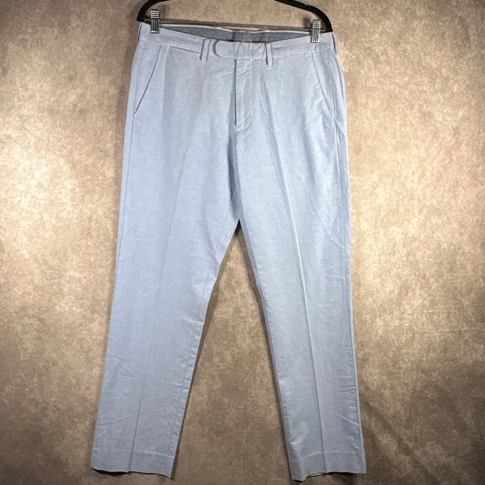 J.Crew Dress Pants Mens 31x30 Blue Bowery Slim Fit Oxford‎ Cotton Chinos Preppy